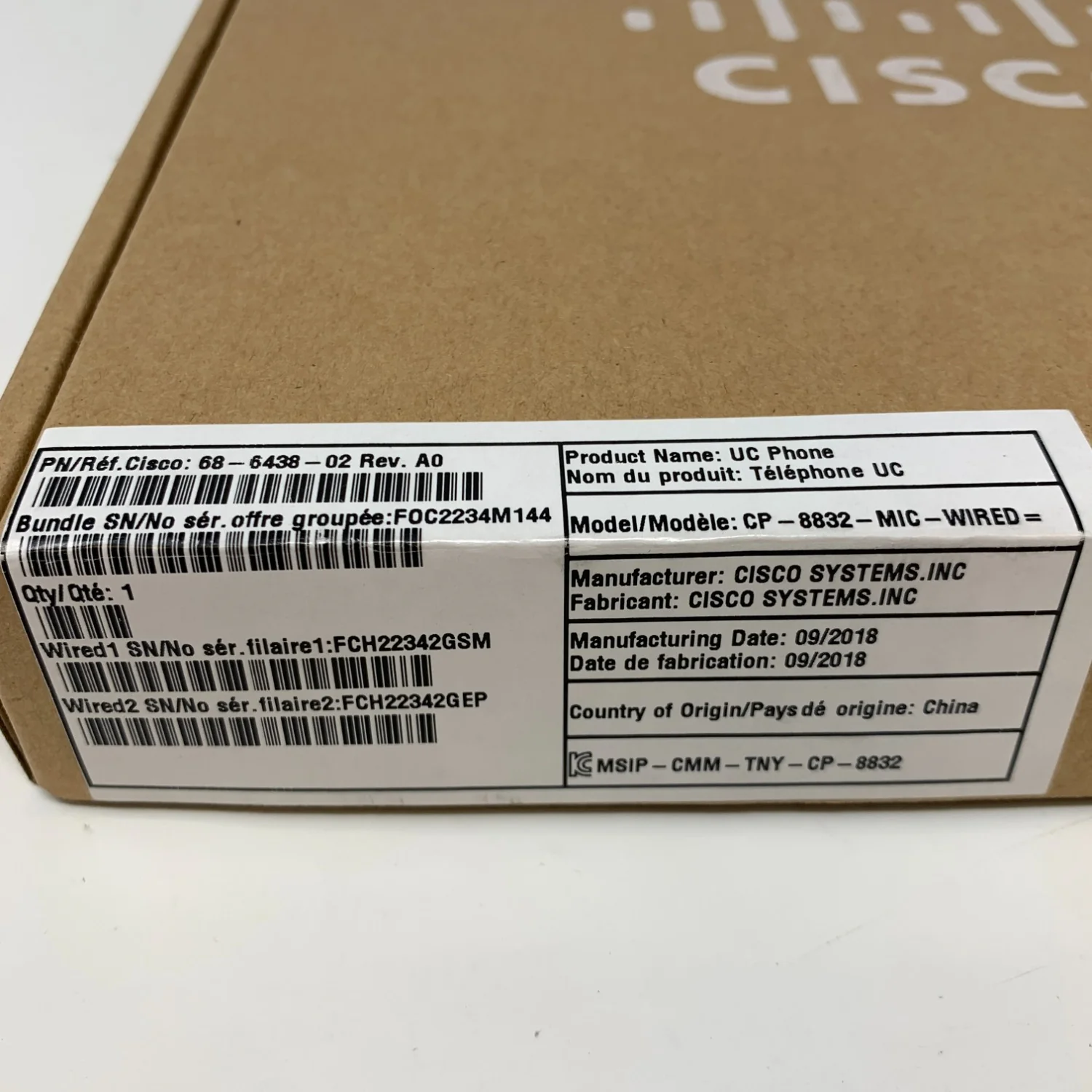 New CISCO CP-8832-MIC-WIRED WIRED MICROPHONE KIT NEW SEALED - Image 3