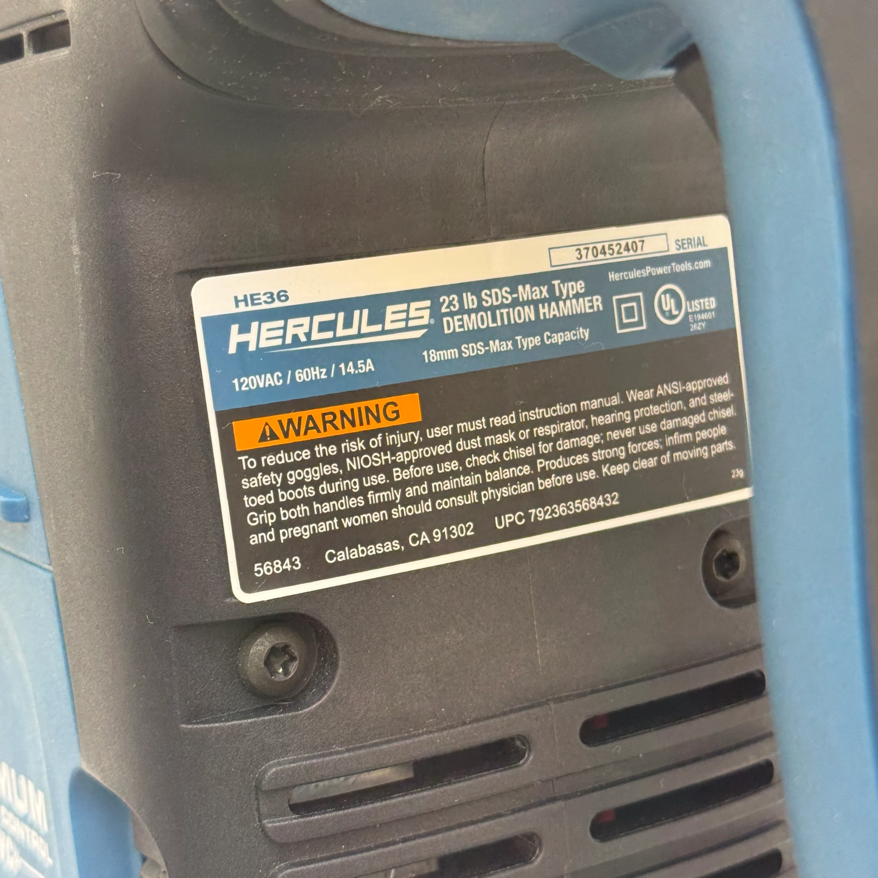 HERCULES HE36 Demolition Hammer - Image 8