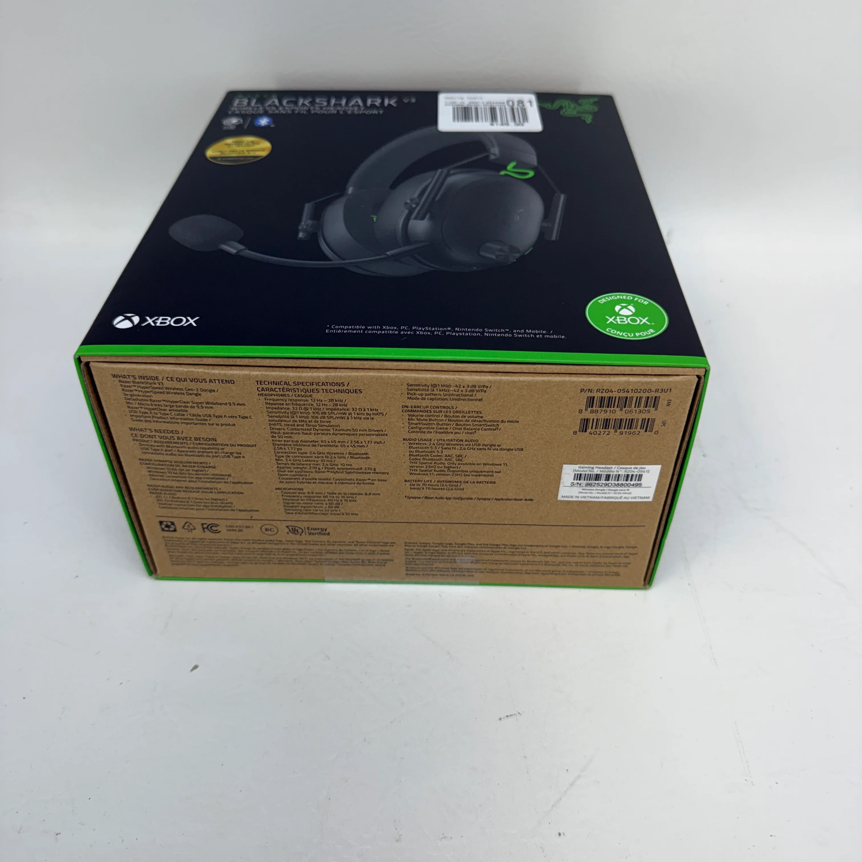 New Razer Blackshark V3 Black RZ04-0541 Wireless Esports Headset For Xbox - Image 6