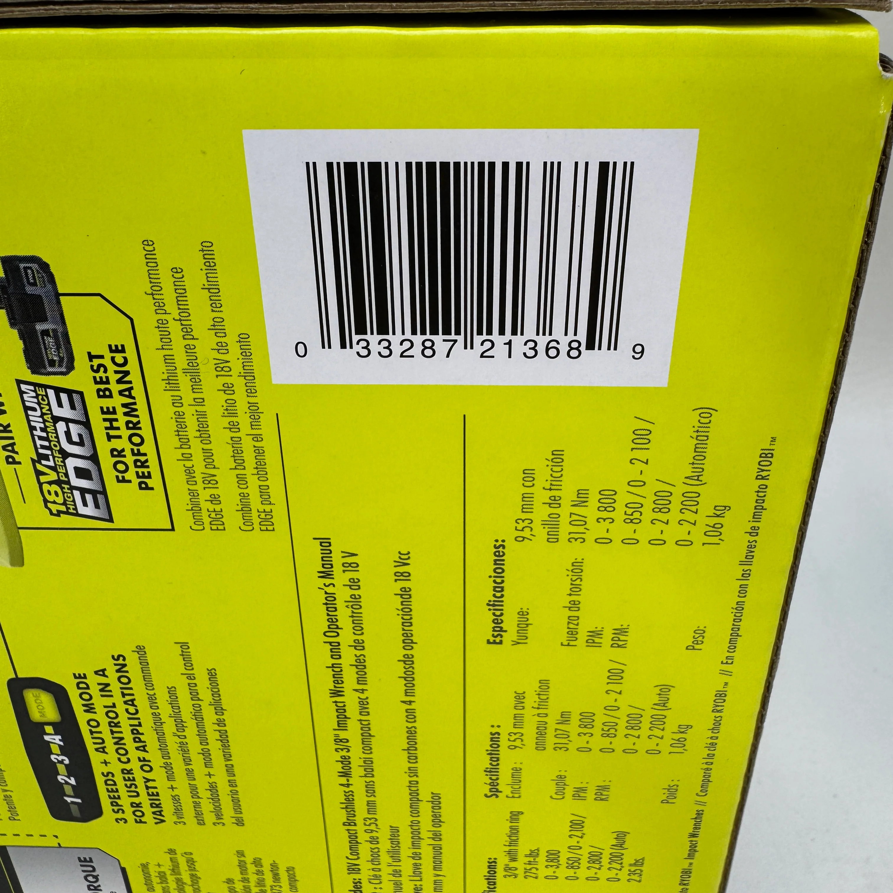 New Ryobi PSBIW02B 18V ONE+ HP Brushless Compact 3/8" Impact Wrench - Image 7